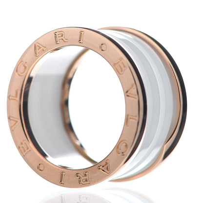 Bulgari 18K Rose Gold White Ceramic B.Zero1 Four-Band Ring 50 5.25 3 of 6