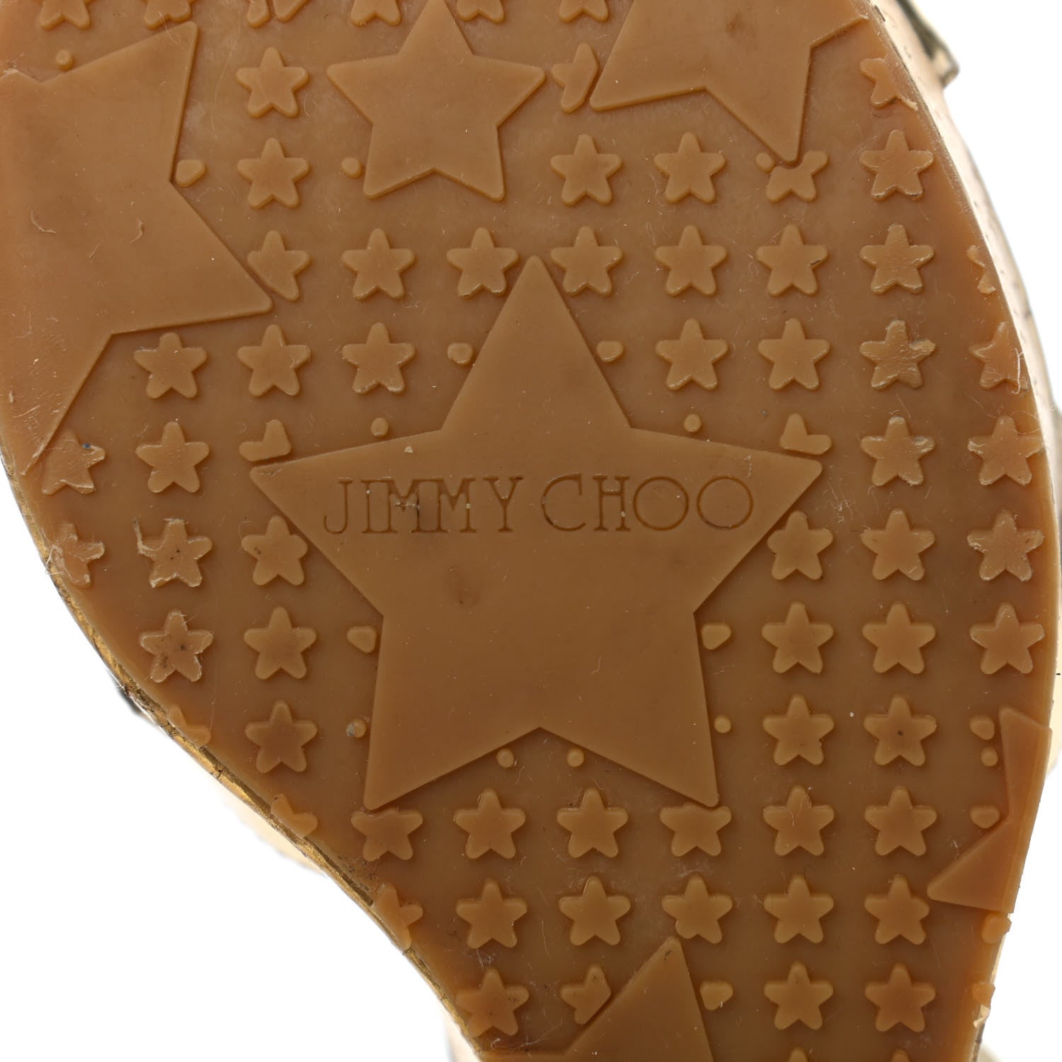 Jimmy Choo Metallic Calfskin Cork Papyrus Wedge Sandal 38 Gold 7 of 16
