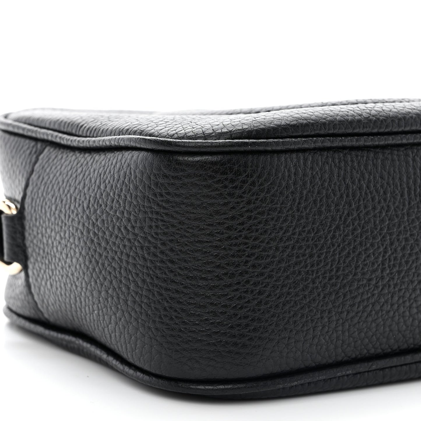 Pebbled Calfskin Small Soho Disco Bag Black