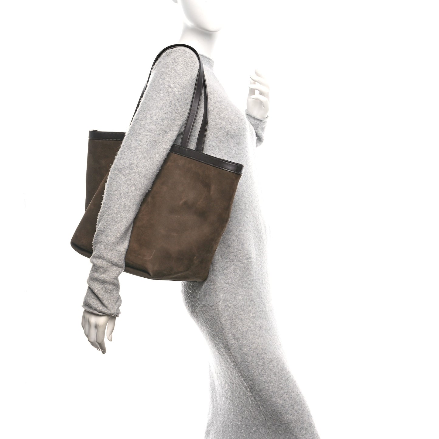 Suede Calfskin Medium Flip Flap Tote Fondant