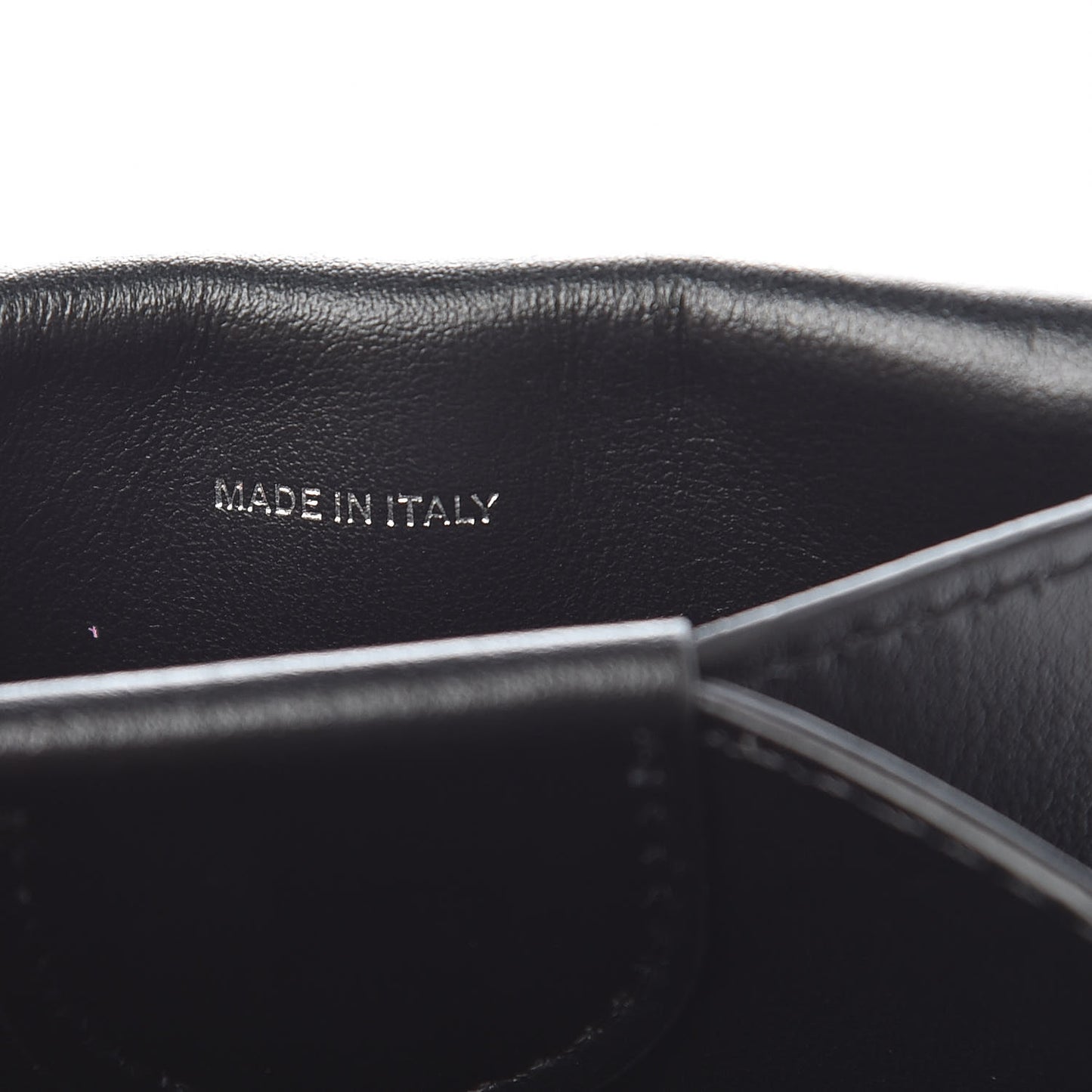 Calfskin Studded Jessie Chain Card Case Black