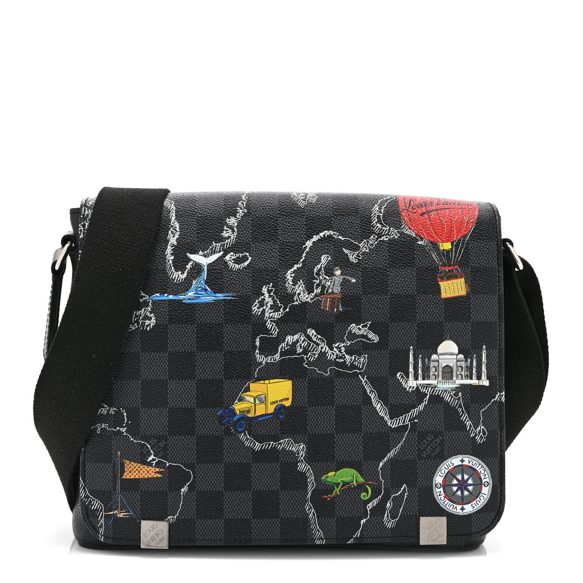 Damier Graphite World Map District PM