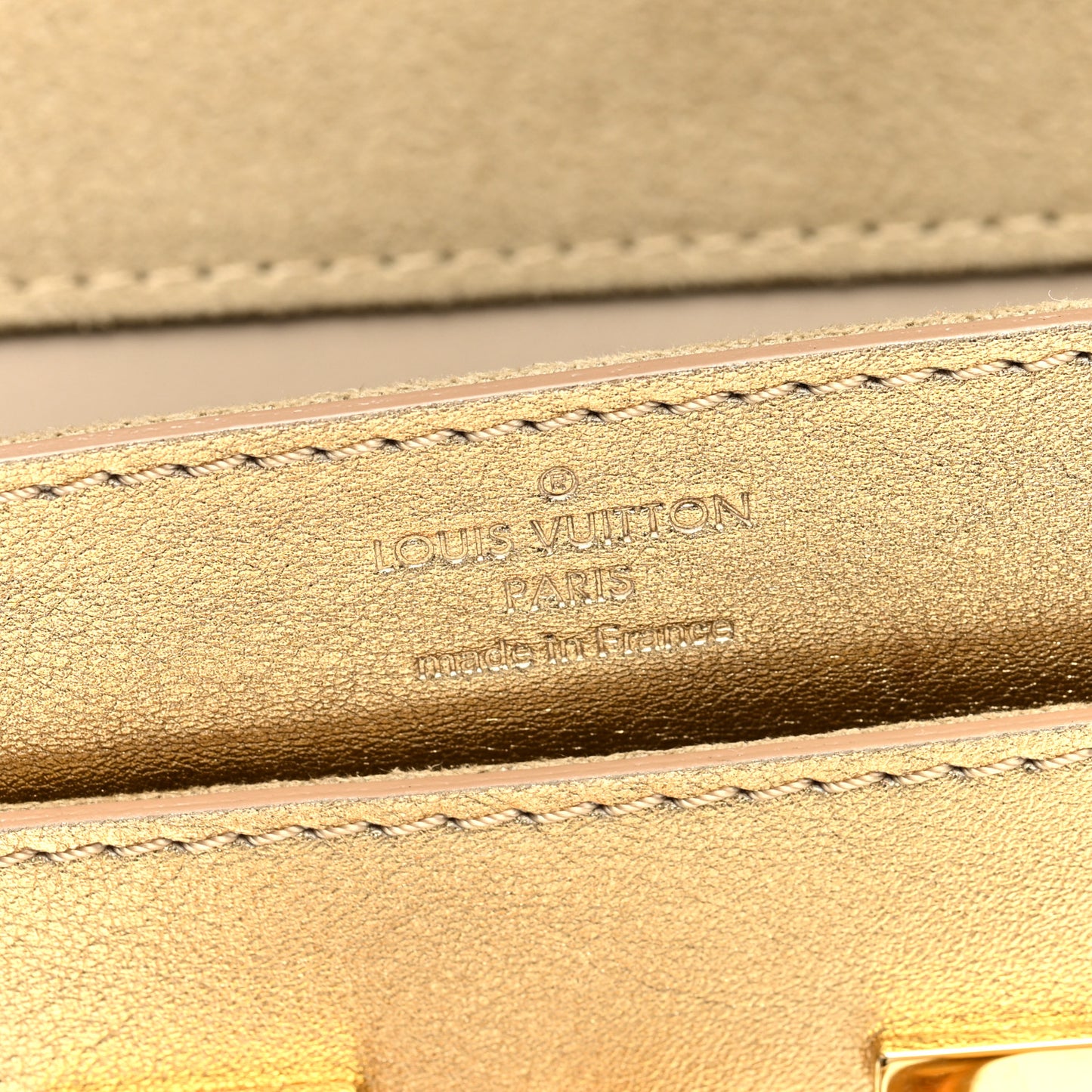 Metallic Calfskin Louise Clutch Gold