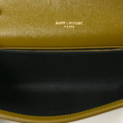 Saint Laurent Grain De Poudre Monogram Uptown Chain Wallet Olive 5 of 7