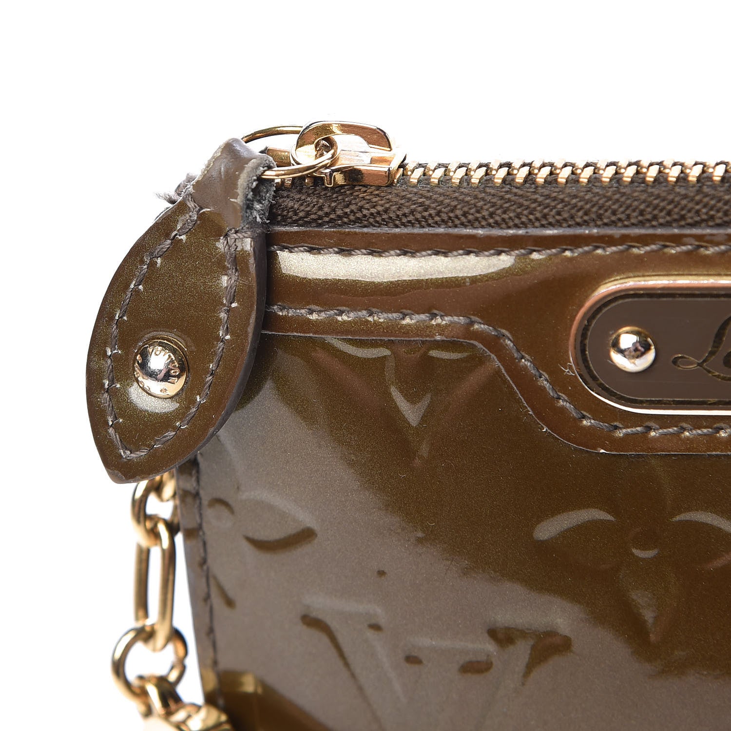 Louis Vuitton Vernis Key Pouch Vert Bronze 8 of 10
