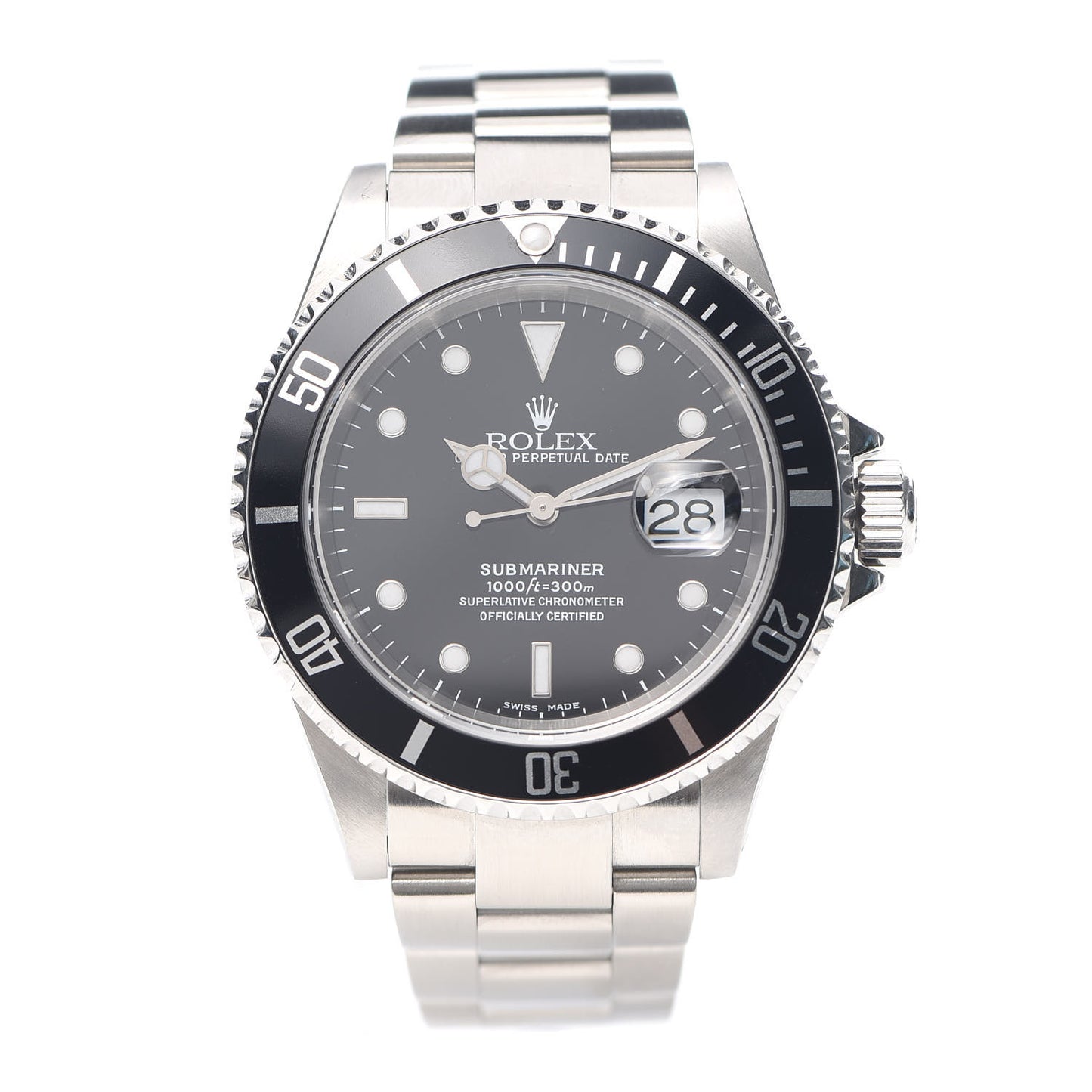 Stainless Steel 40mm Oyster Perpetual Submariner Date Watch Black 16610