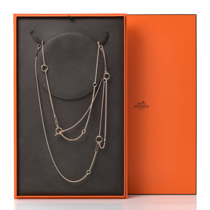 Hermes 18K Rose Gold Echappee Extra Long Necklace 5 of 5