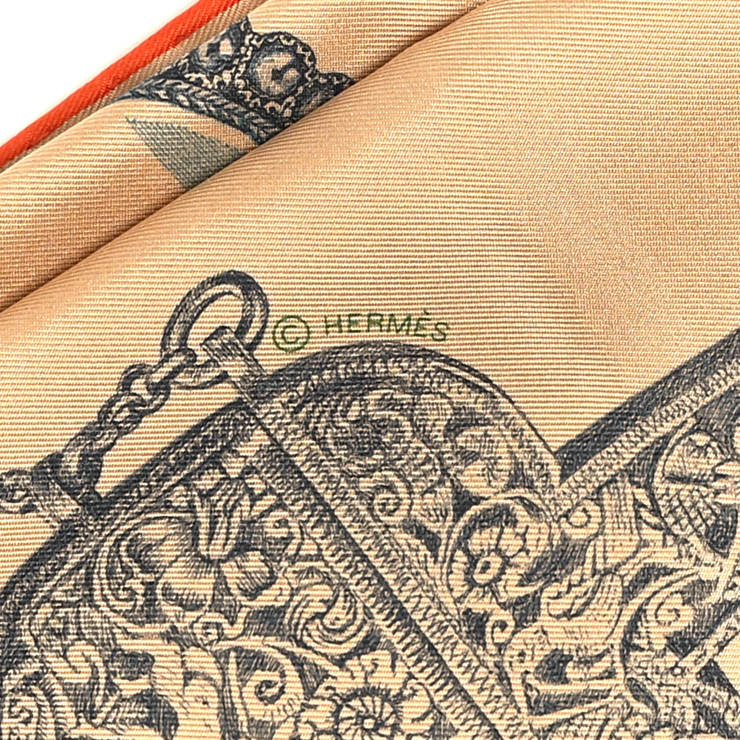 Hermes Silk Nous Sommes Inseparables Scarf 90 Beige Dore Brun 5 of 5