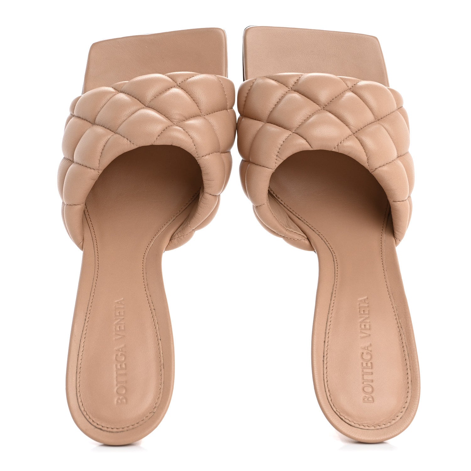 Bottega Veneta Nappa Matelasse Padded Mule Sandals 37.5 Cipria 2 of 10