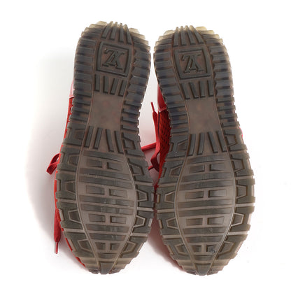 Louis Vuitton Nubuck Calfskin Perforated Run Away Sneakers Rouge 36 5 of 8
