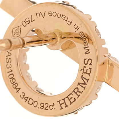 Hermes 18K Rose Gold Diamond Finesse Earrings 4 of 5
