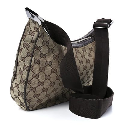 Gucci Monogram Medium Half Moon Hobo Dark Brown 2 of 12