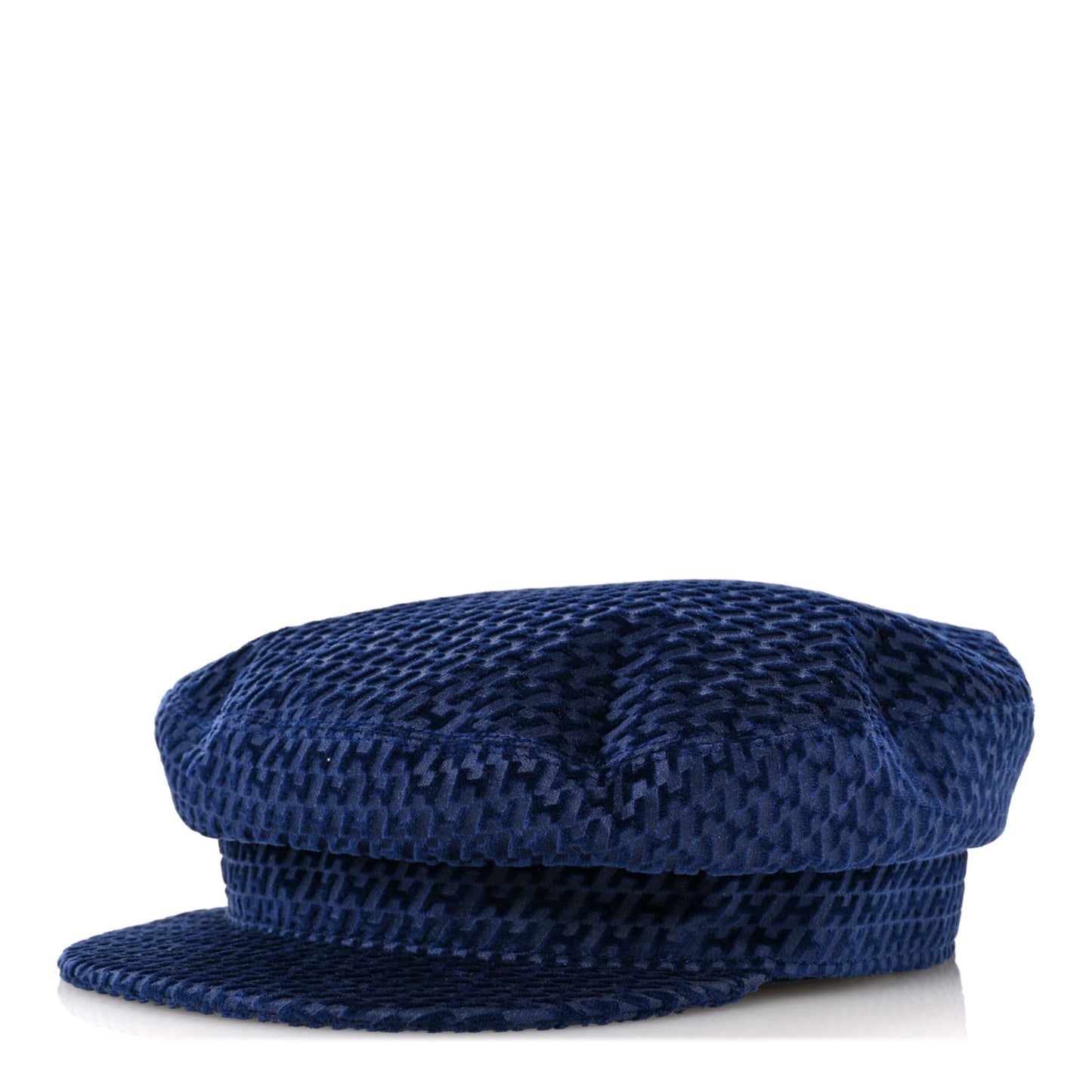 Velvet H en Biais Logo Embossed Vauban Cap 57 Bleu Fonce