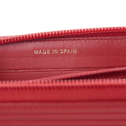 Chanel Caviar Quilted Small Boy Zip Around Wallet Dark Red 7 of 13