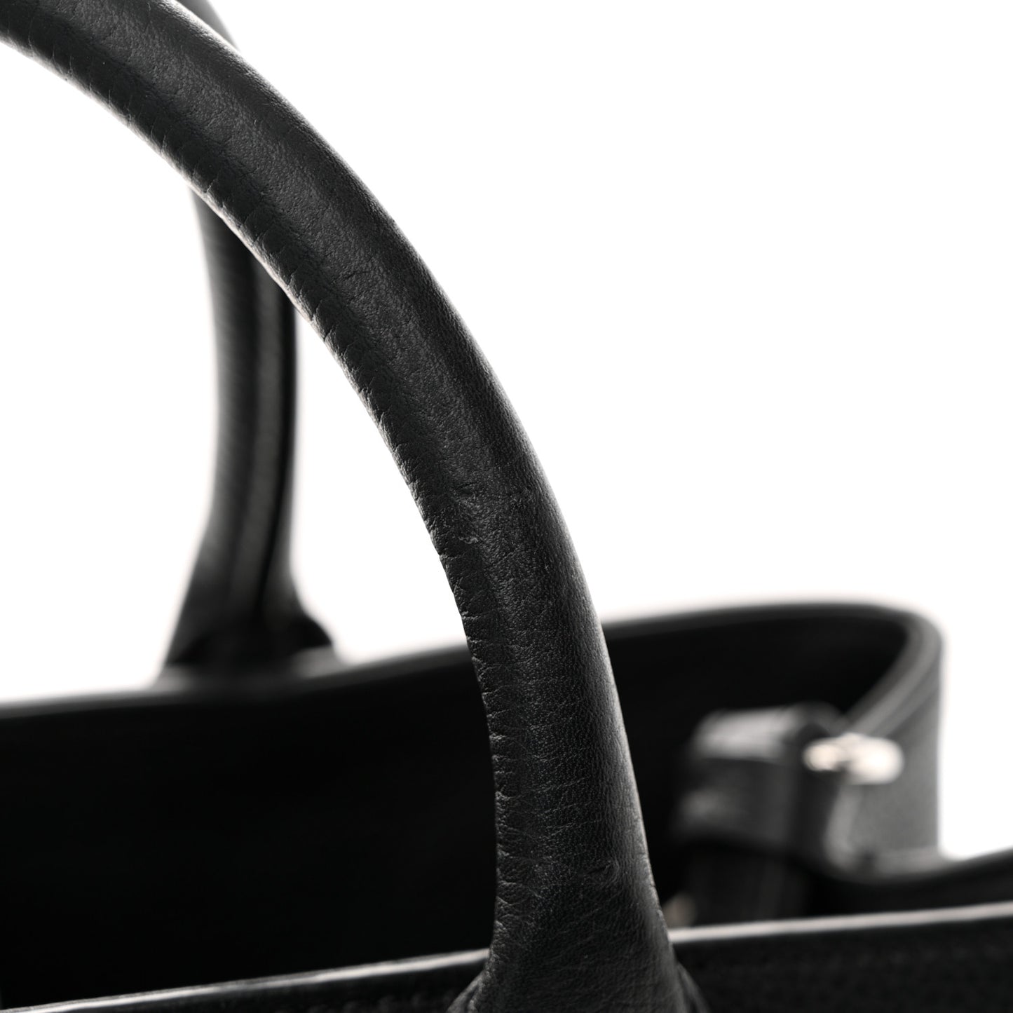 Grained Calfskin Small Neo Executive Shopper Tote Black