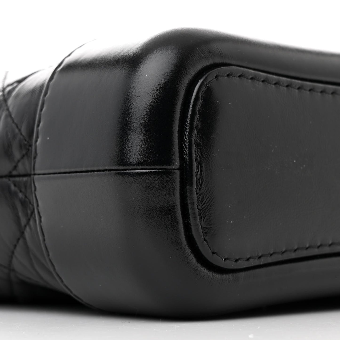 Aged Calfskin Quilted Small Gabrielle Hobo Black