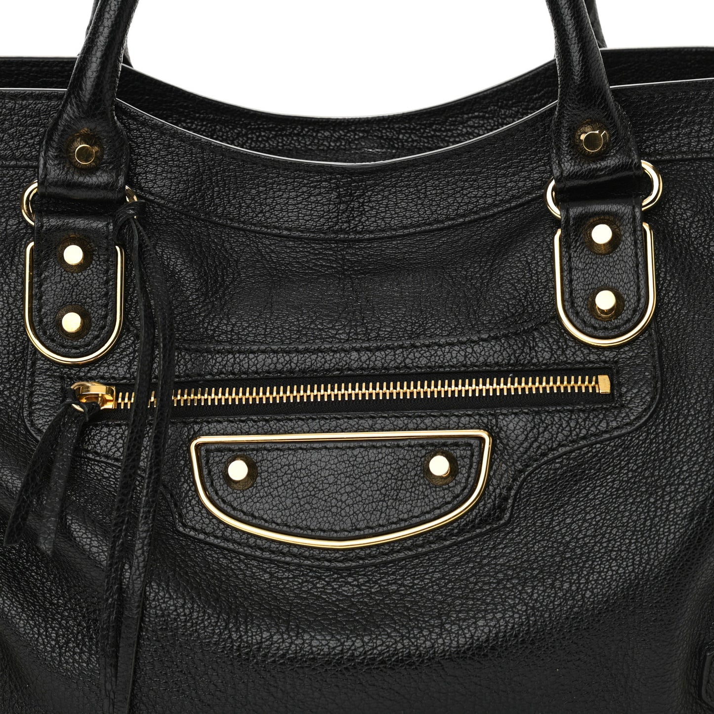 Chevre Gold Metallic Edge Hardware City Black