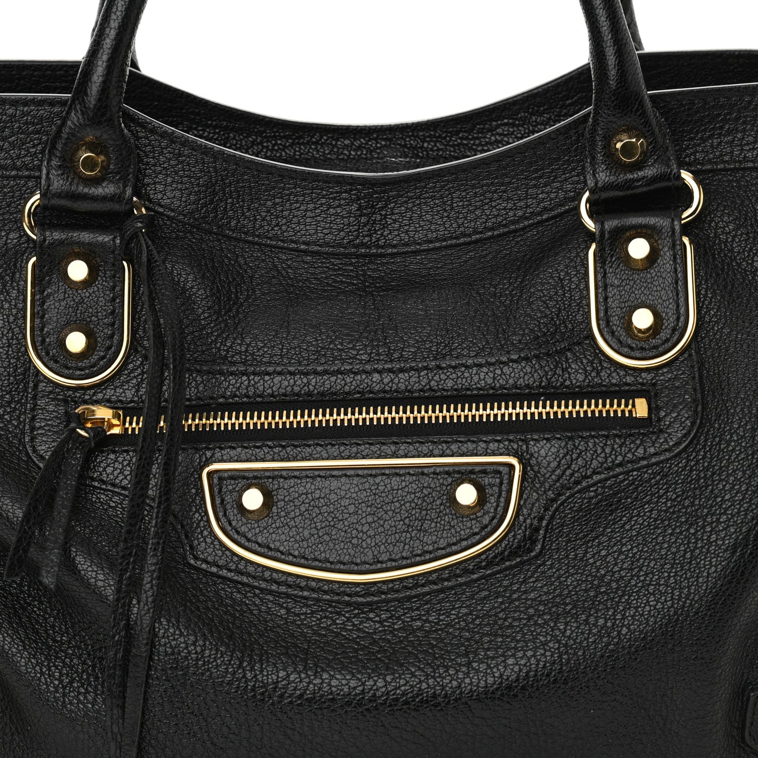 Balenciaga Chevre Gold Metallic Edge Hardware City Black 8 of 10