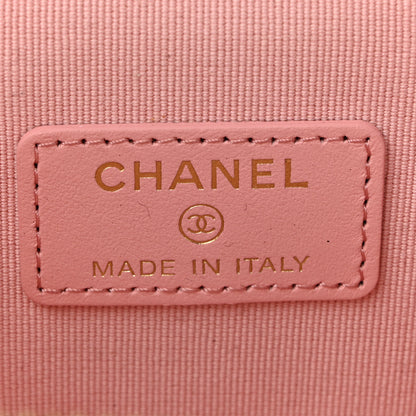 Chanel Caviar Quilted Mini Vanity Case With Chain Pink 6 of 11