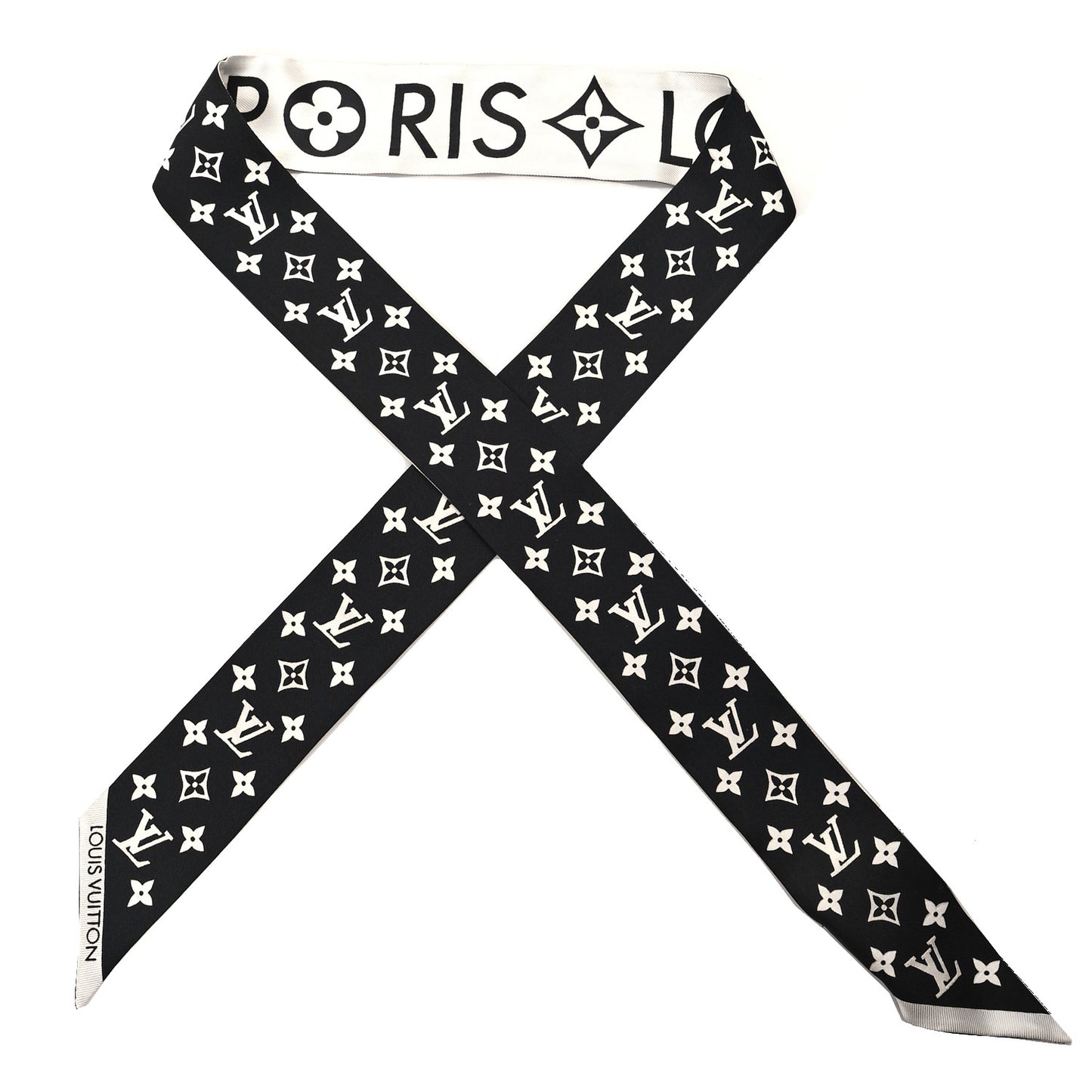 Silk Monogram Infinity BB Bandeau White Black