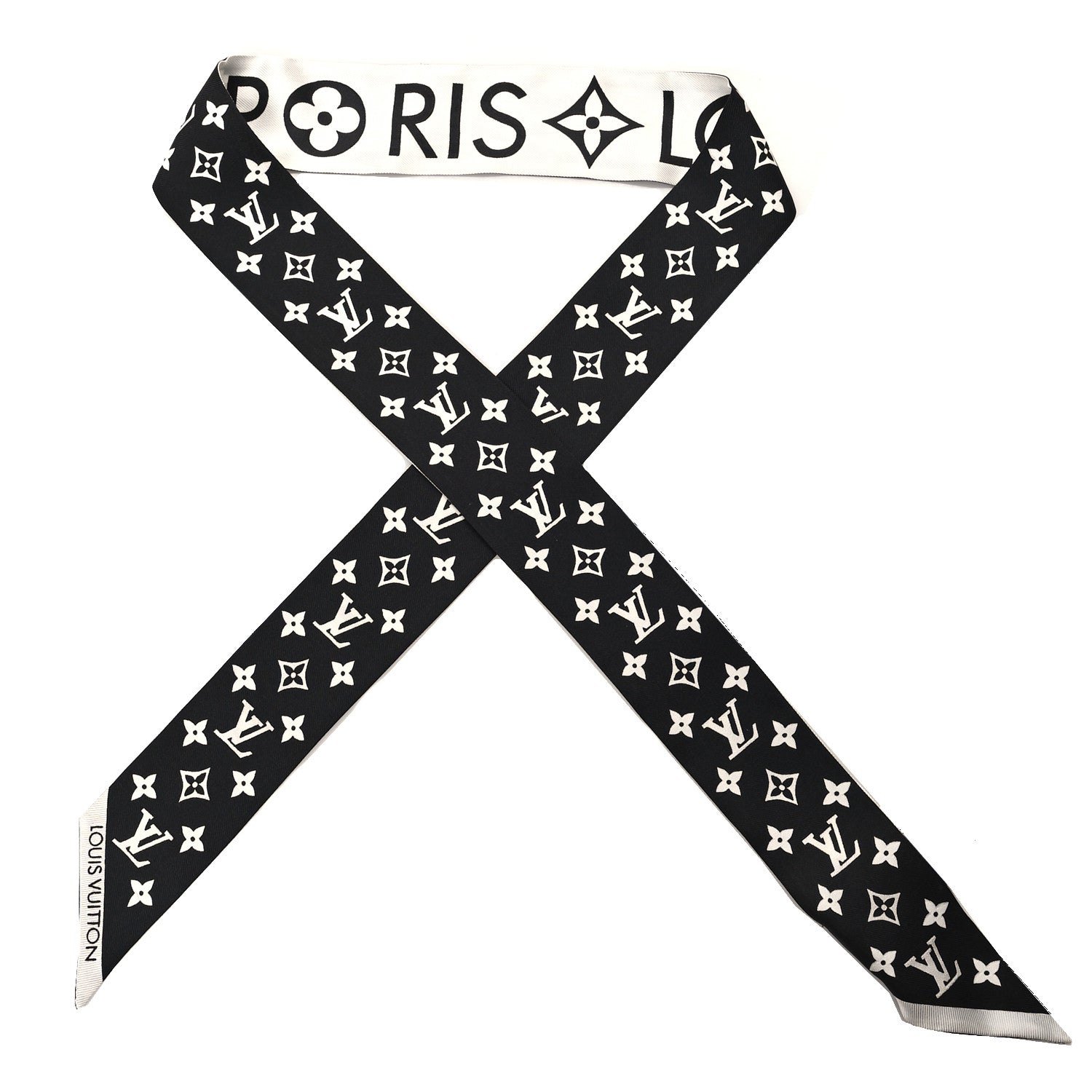 Louis Vuitton Silk Monogram Infinity BB Bandeau White Black 1 of 3