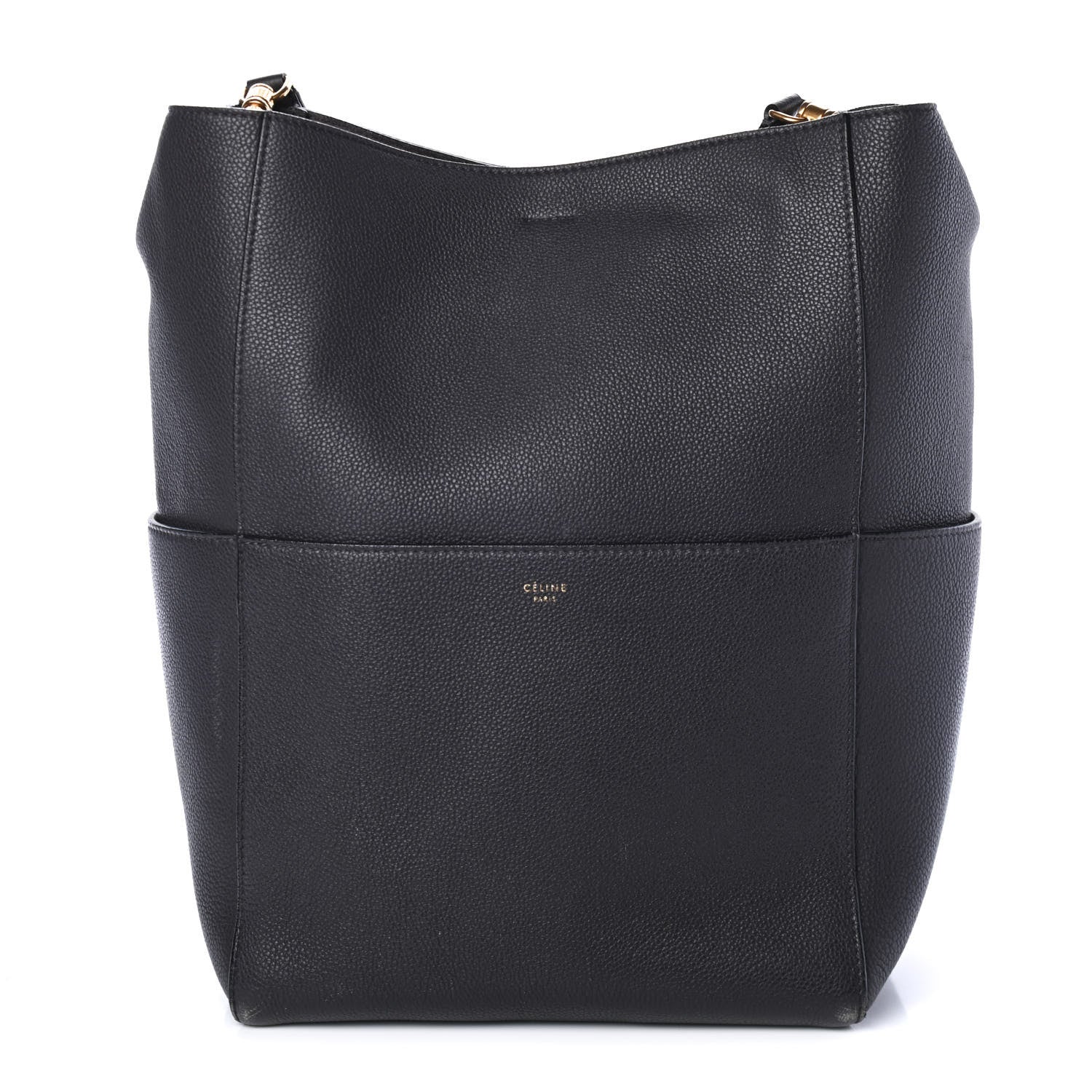 Celine Soft Grained Calfskin Sangle Bucket Bag Grey 1 of 4