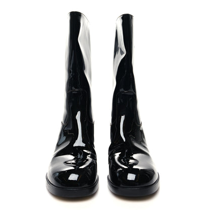 Chanel Patent CC Mid Calf Boots 40 Black 2 of 7