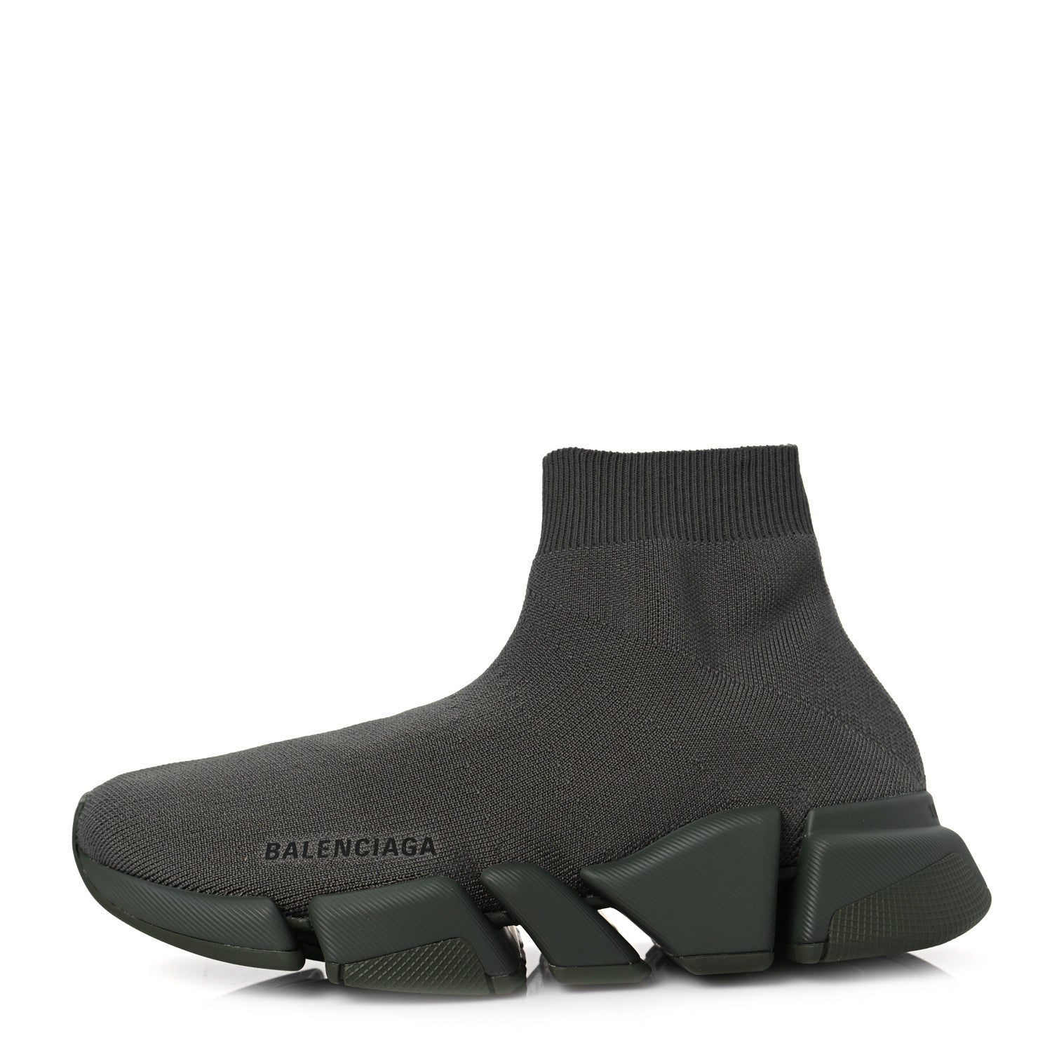 Balenciaga Technical 3D Recycled Knit Womens Speed 2.0 Sneakers 38 Monocolor Dark Kaki 1 of 7