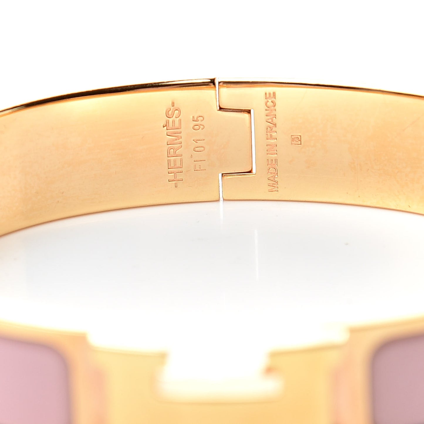 Enamel Narrow Clic Clac H Bracelet PM Rose Nacarat