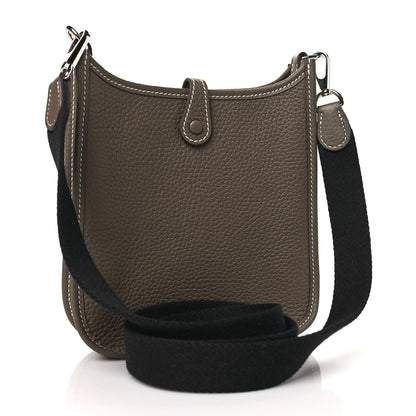 Hermes Taurillon Clemence Amazone Evelyne TPM Etoupe Bleu Indigo 3 of 11