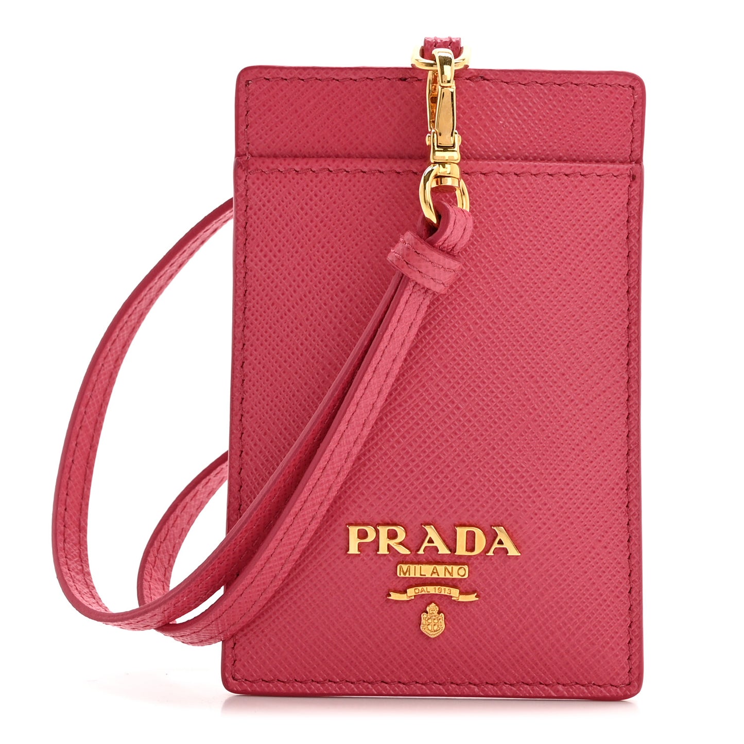 Saffiano Badge Holder Fuschia