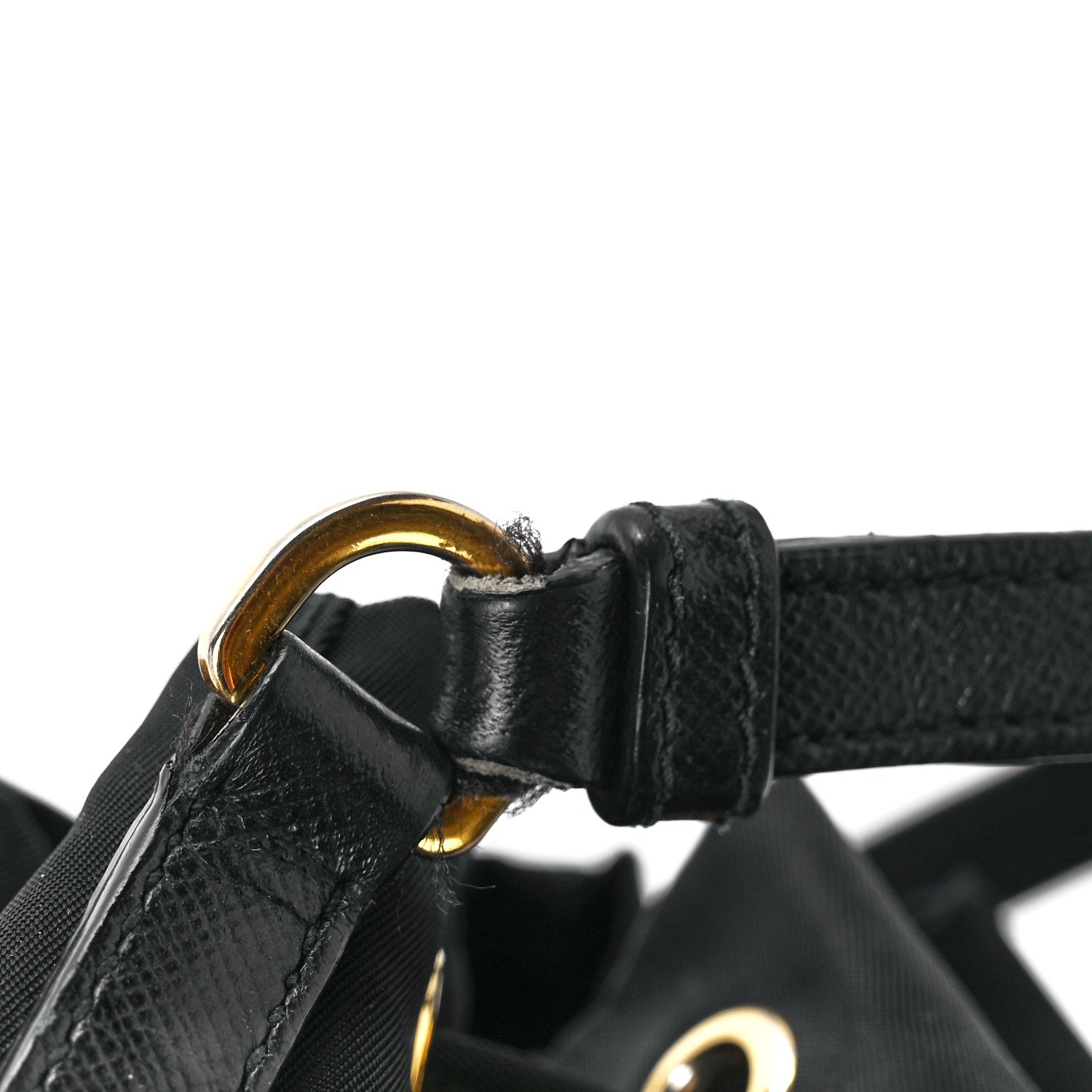 Prada Saffiano Tessuto Nylon Mini Bucket Crossbody Bag Black 13 of 13