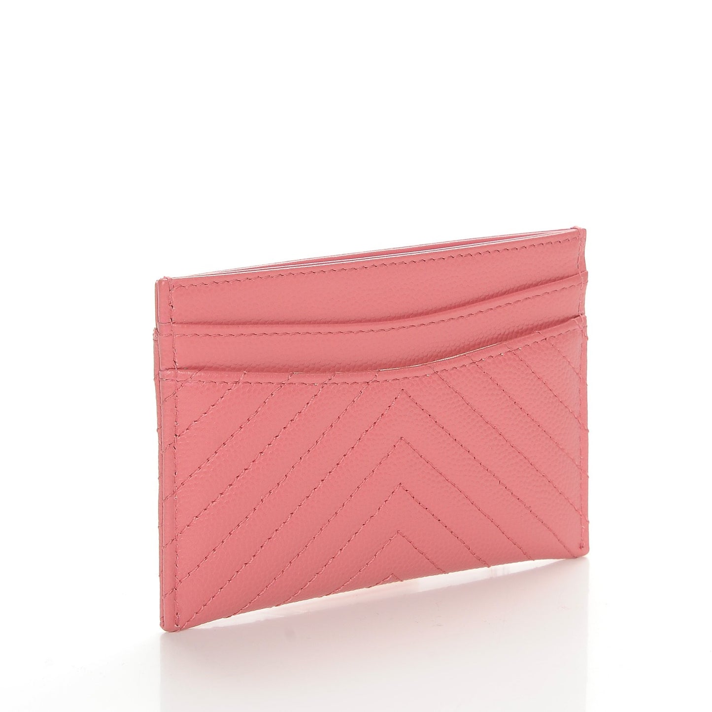 Caviar Chevron Quilted Card Holder Pink