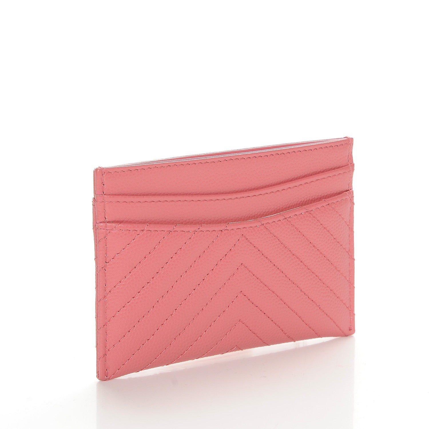Chanel Caviar Chevron Quilted Card Holder Pink 3 of 9