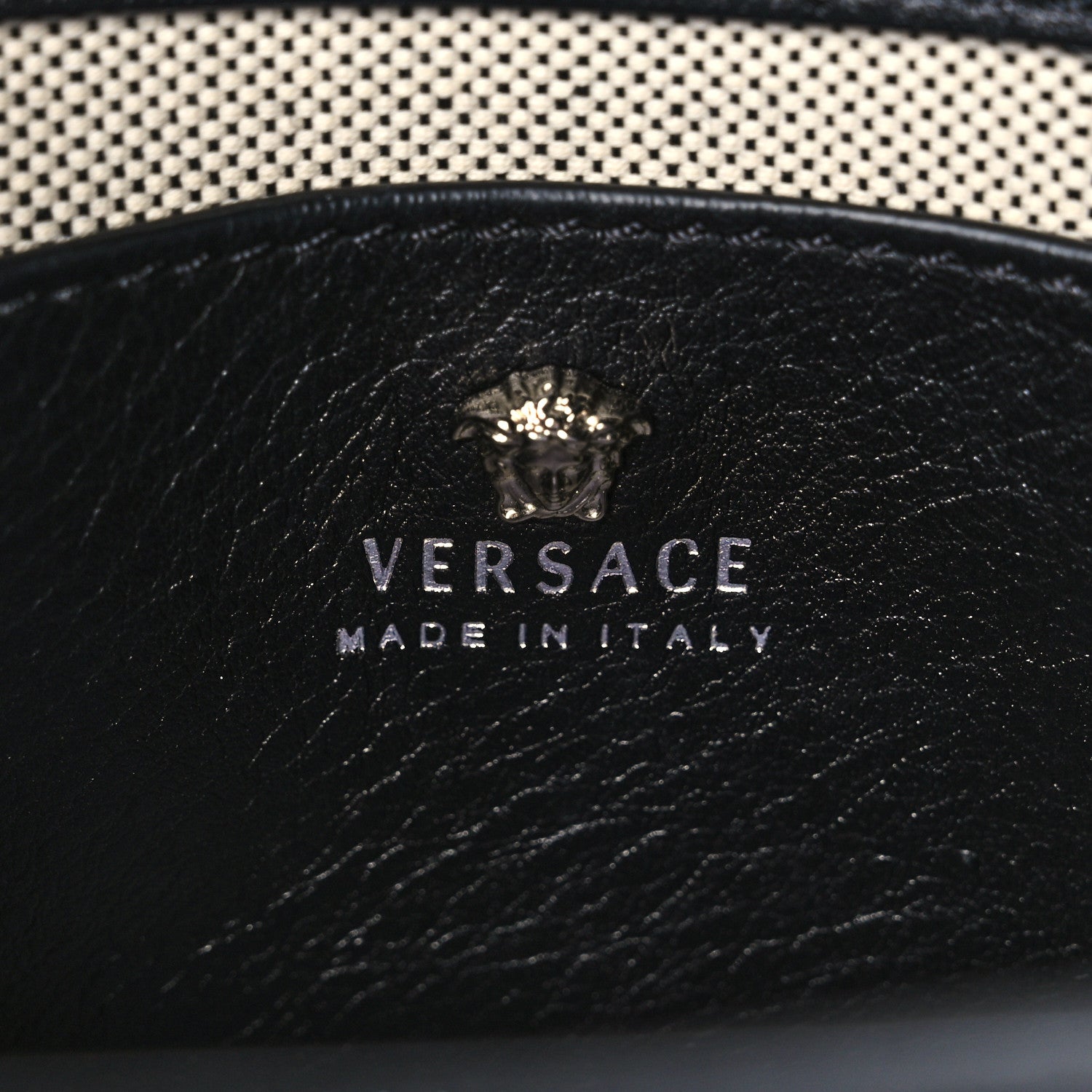 Versace Calfskin Printed Small Palazzo Empire Bag Multicolor Black 6 of 9
