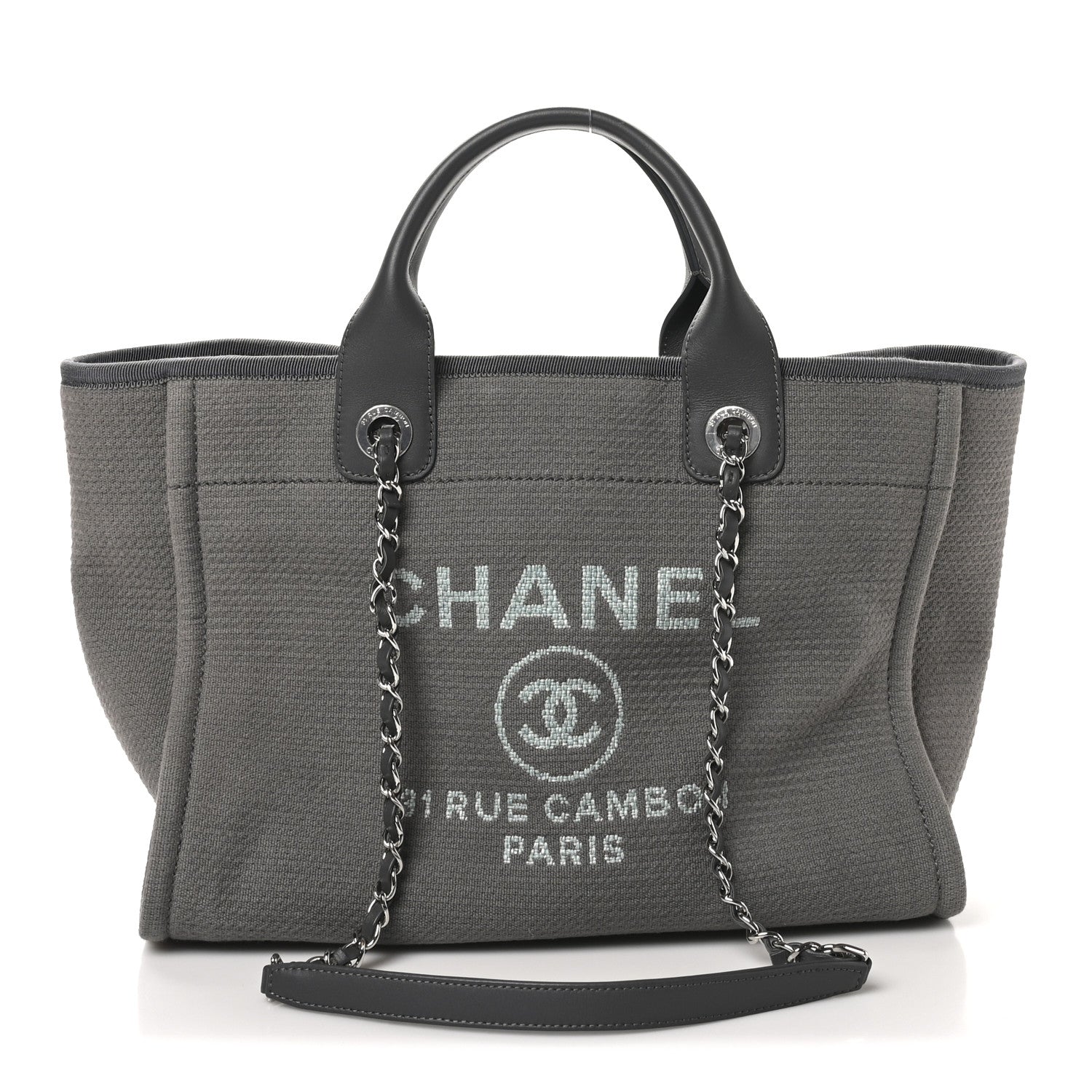 Chanel Mixed Fibers Small Deauville Tote Grey 1 of 11