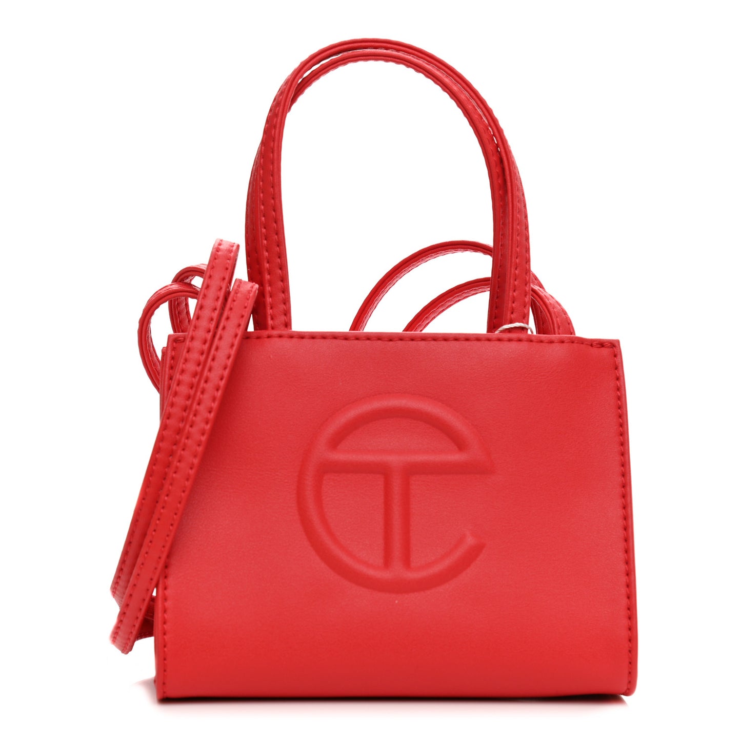 Vegan Leather Small Shopping Bag Red