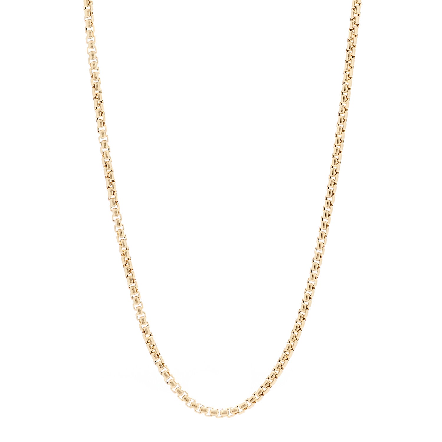 David Yurman 18K Yellow Gold 3.4mm Box Chain Necklace 24" 1 of 4