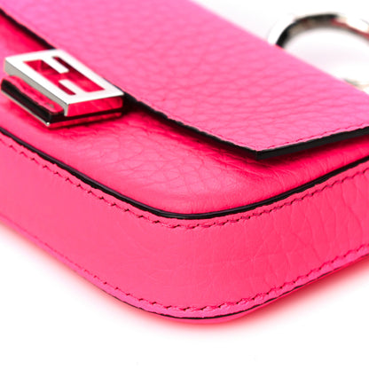 Fendi Cuoio Romano Micro Baguette Charm Rosa Fluo 8 of 9