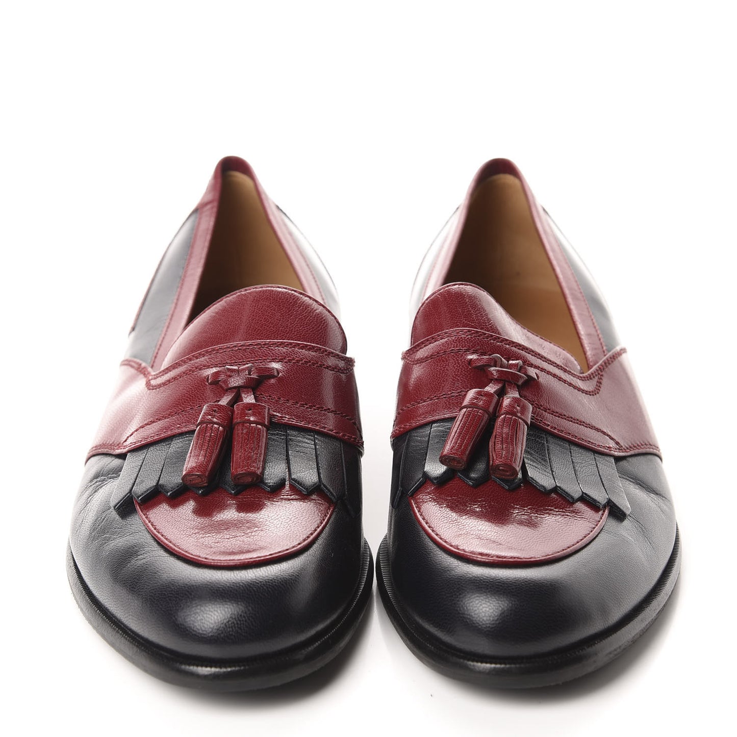 Calfskin Mens Tassel Fringe Curtis Loafers 12 Red Navy Blue