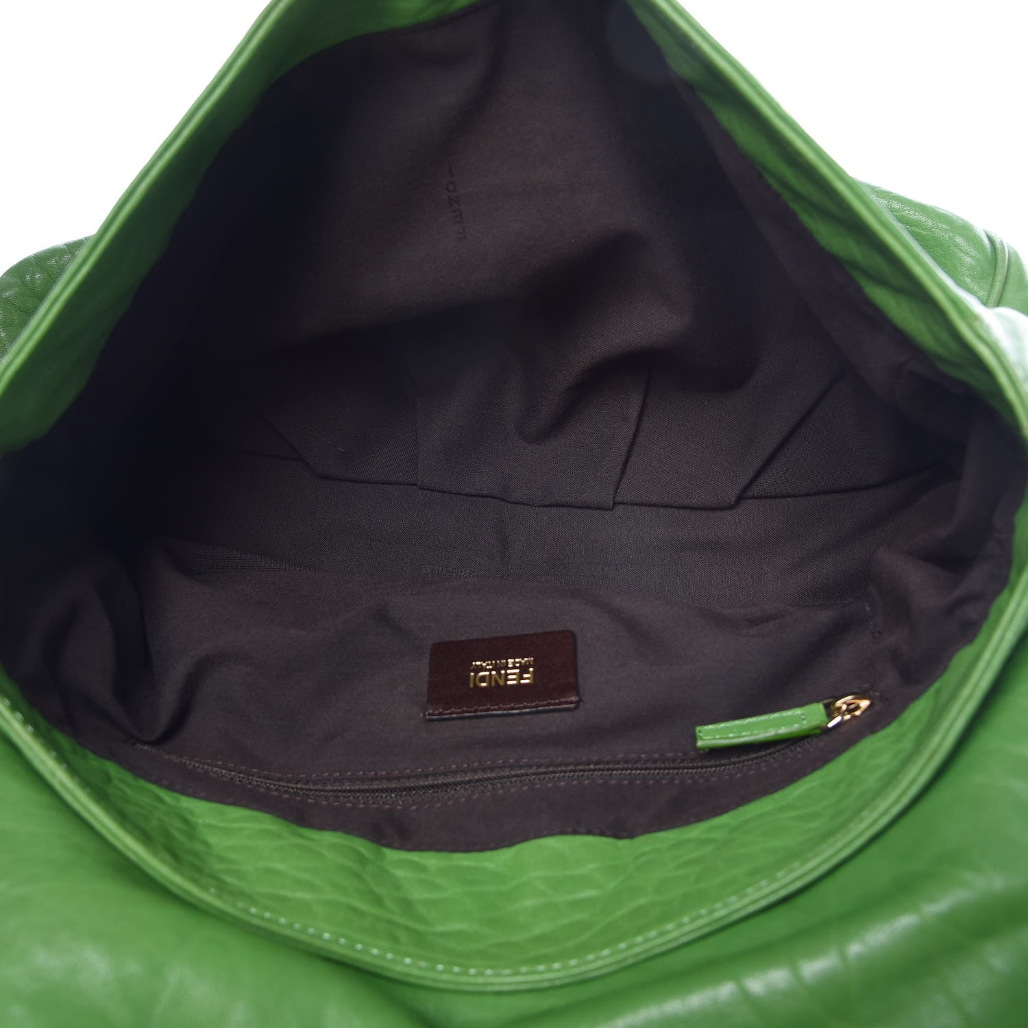 Fendi Crinkled Lambskin Mia Shoulder Flap Verde Pisello 5 of 11