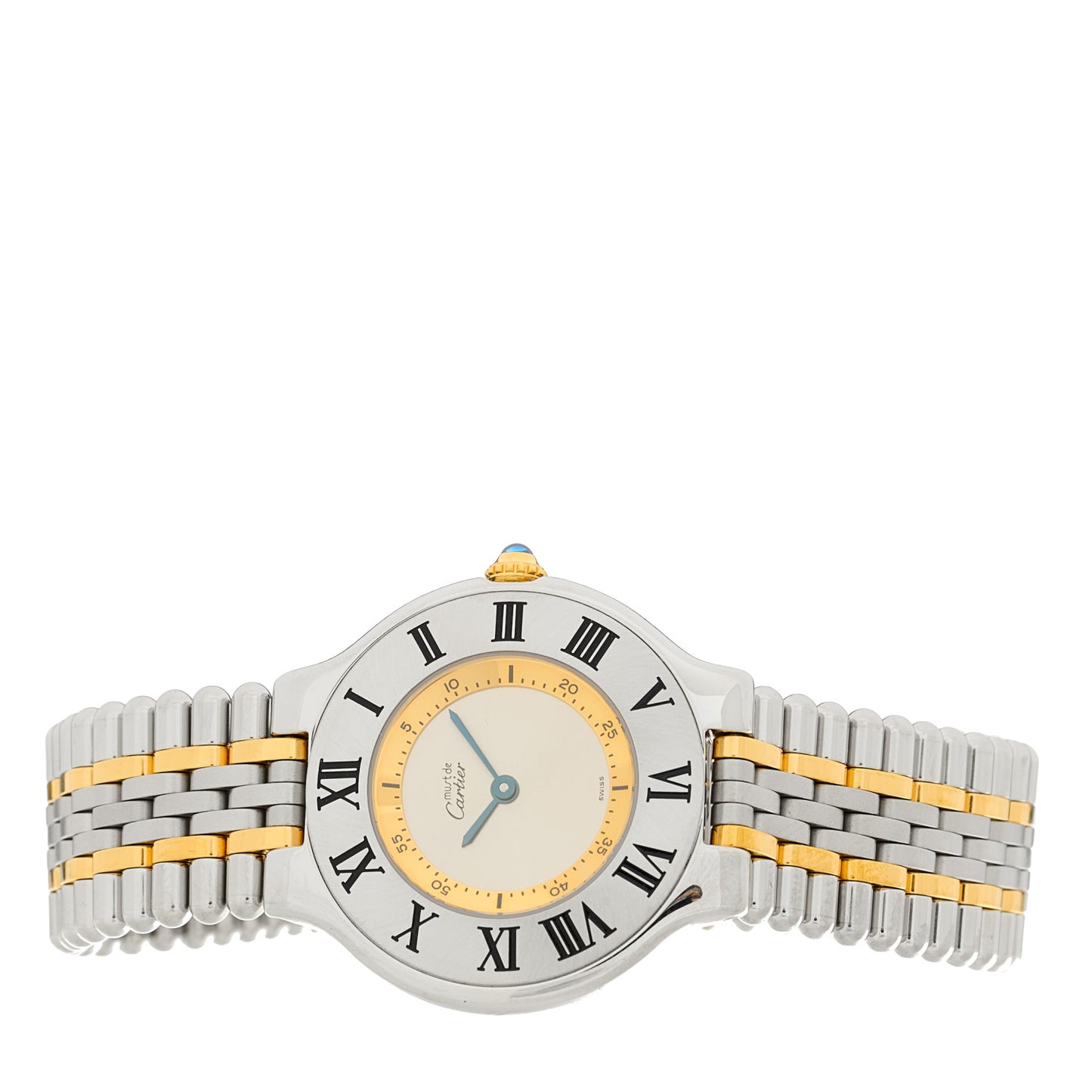 Stainless Steel 18K Yellow Gold 31mm Must De 21 Bullet Link Quartz Watch