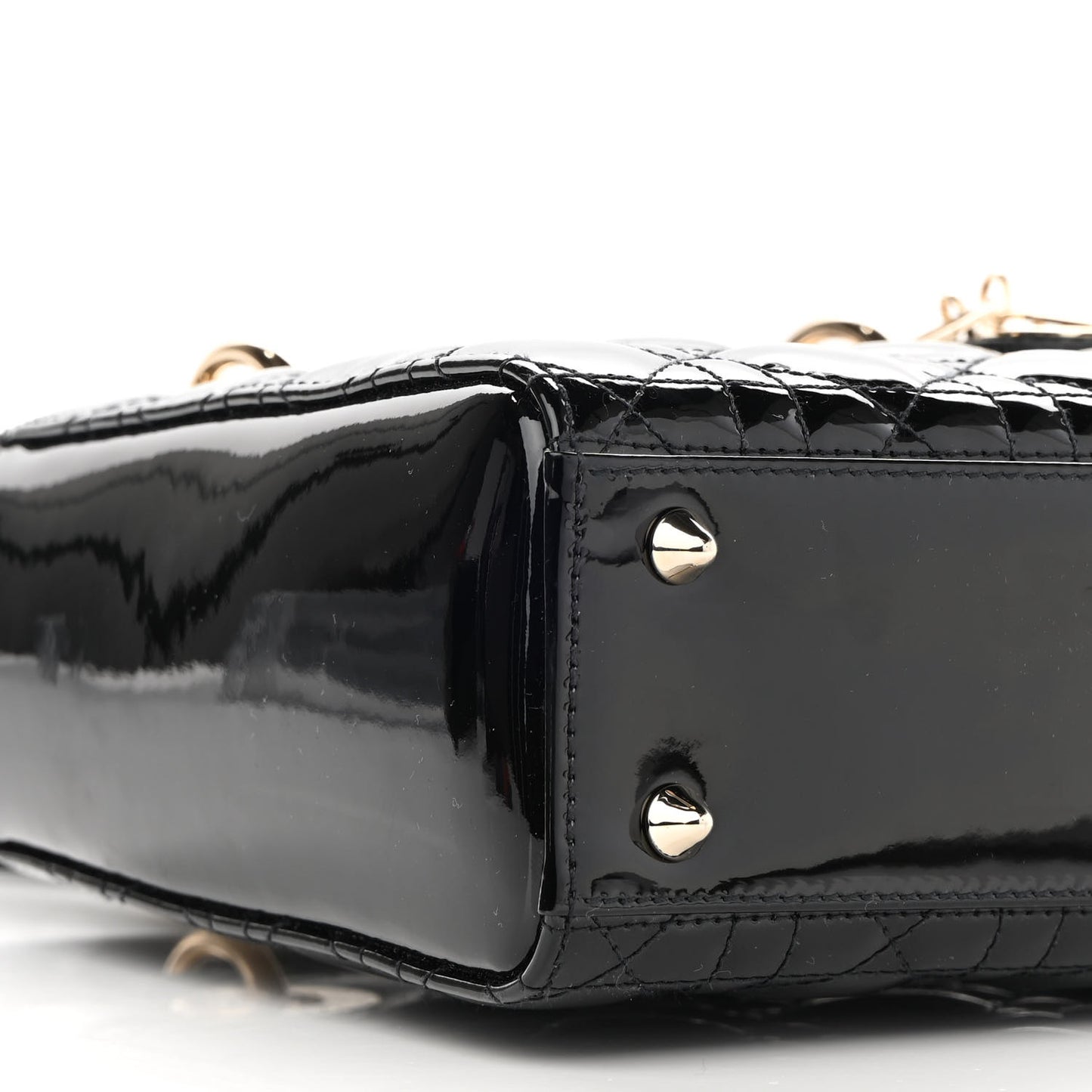 Patent Cannage Small Lady Dior Black