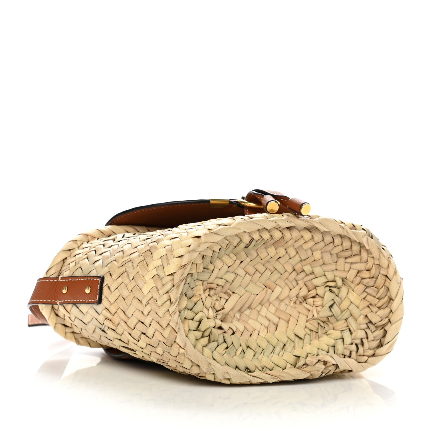 Chloe Raffia Calfskin Marcie Basket Tan 3 of 12