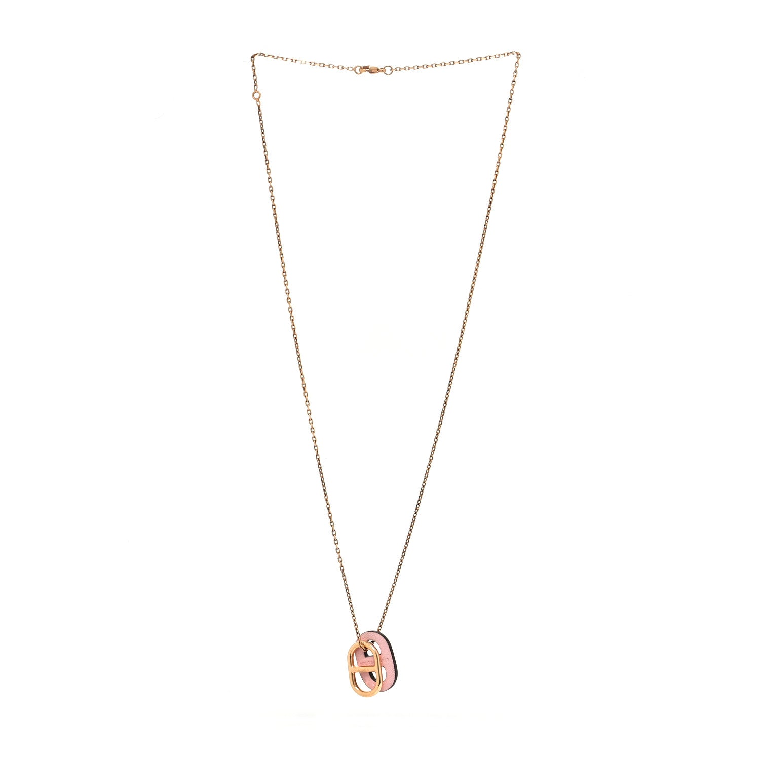 Hermes Swift O'Maillon Pendant Necklace Rose Sakura 3 of 7