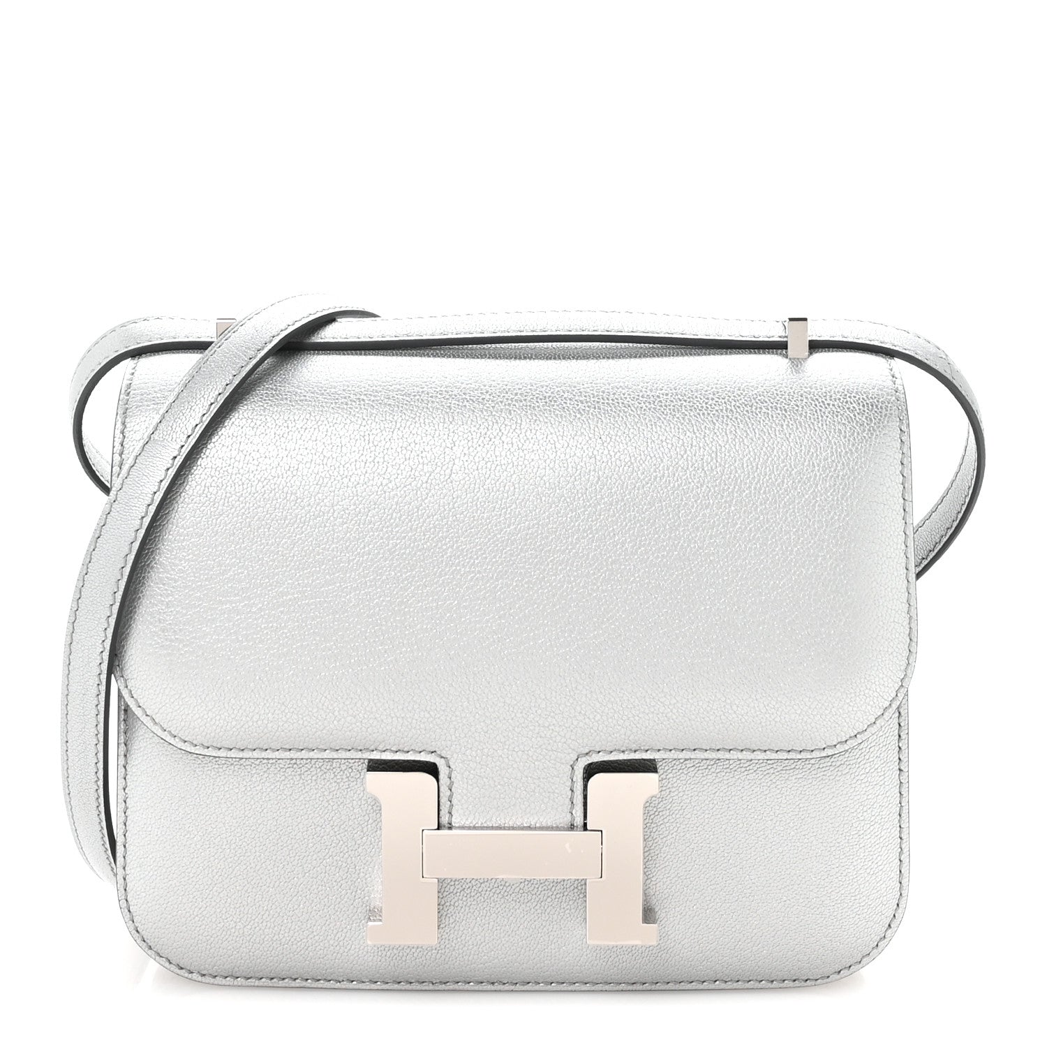 Hermes Metallic Chevre Chamkilight Constance 18 Argent 1 of 12