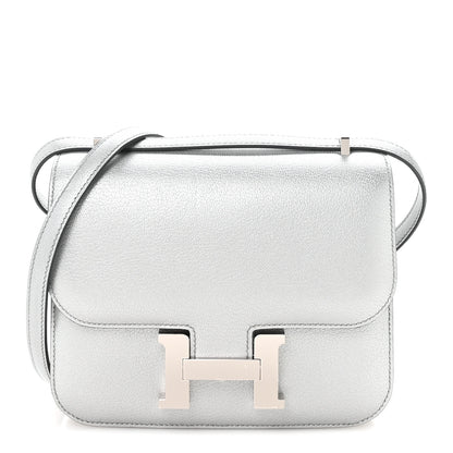 Hermes Metallic Chevre Chamkilight Constance 18 Argent 1 of 12