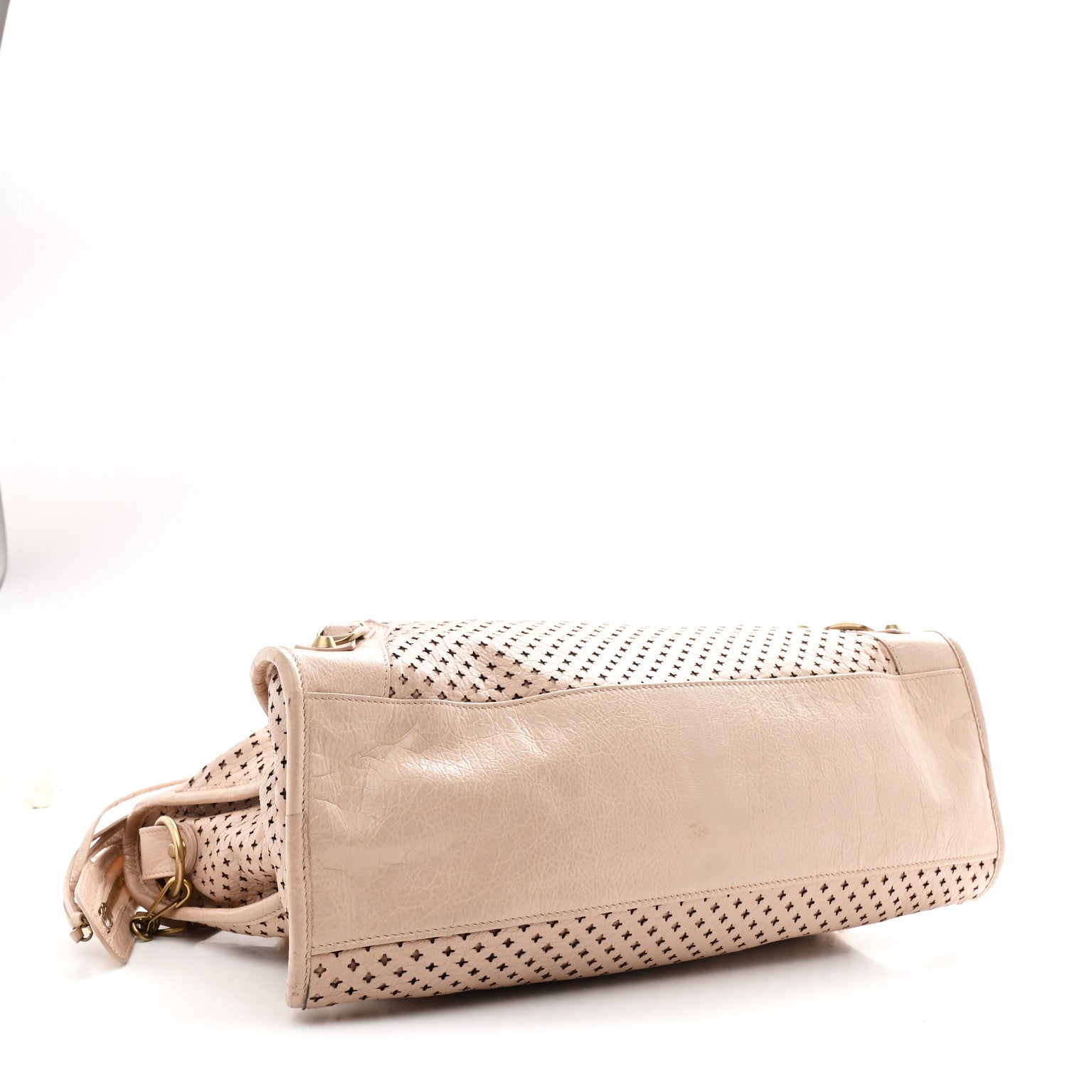 Balenciaga Agneau Laser Cut Cross Classic Gold Hardware City Rose Peach 4 of 10