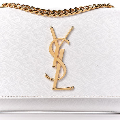 Saint Laurent Grain De Poudre Small Monogram Kate Satchel Optical White 11 of 11