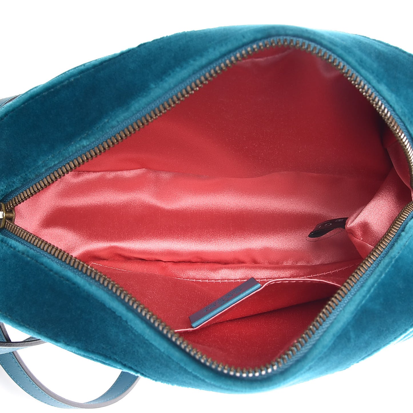 Velvet Matelasse Small GG Marmont Chain Shoulder Bag Pavone Cyan